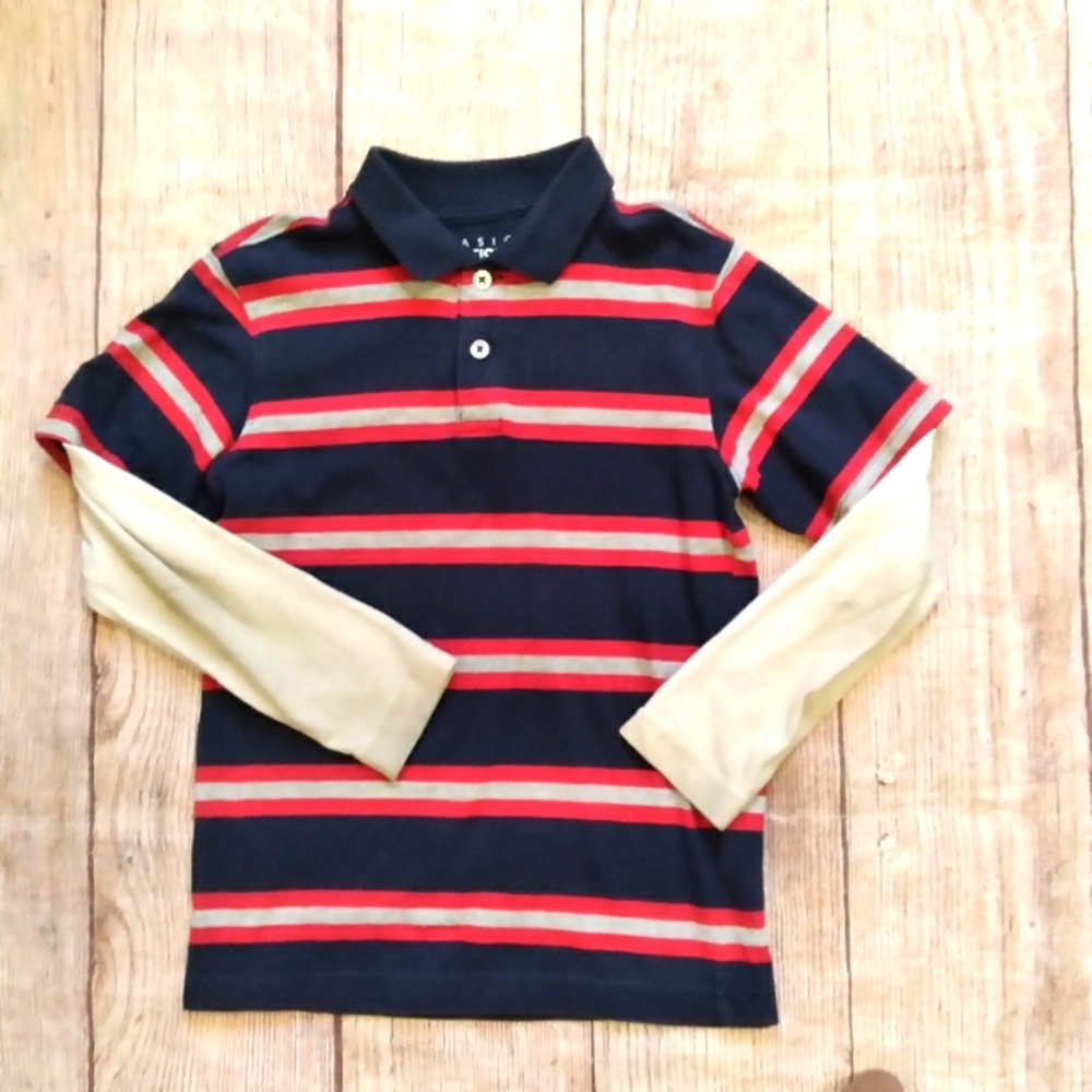 Basic Editions long sleeved rugby shirt sz 6/7 or 10/12